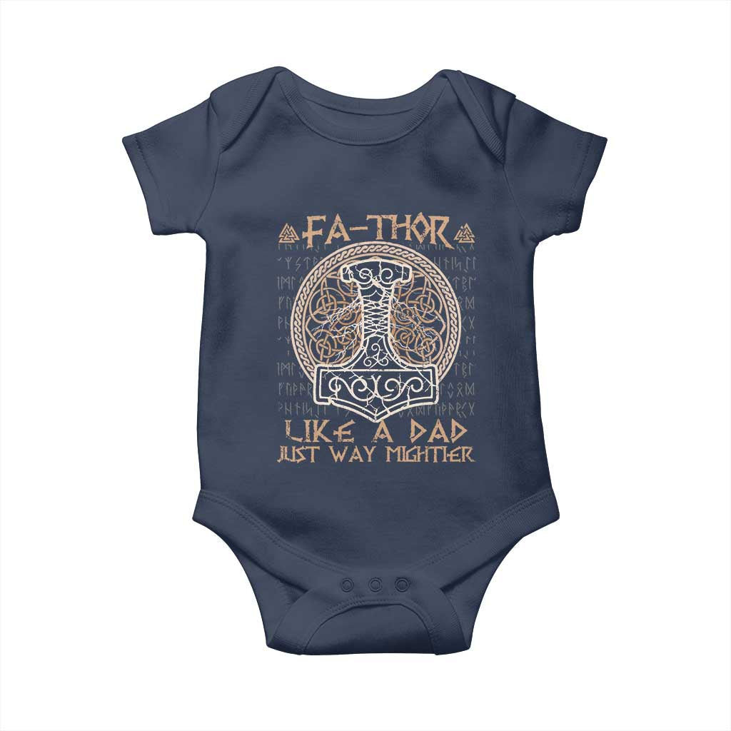 Funny Viking Dad Baby Onesie Fathor Like A Dad Just Way Mightier