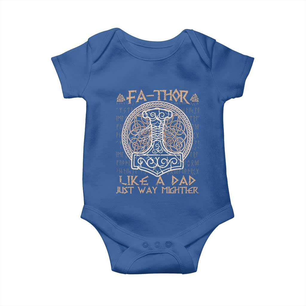 Funny Viking Dad Baby Onesie Fathor Like A Dad Just Way Mightier