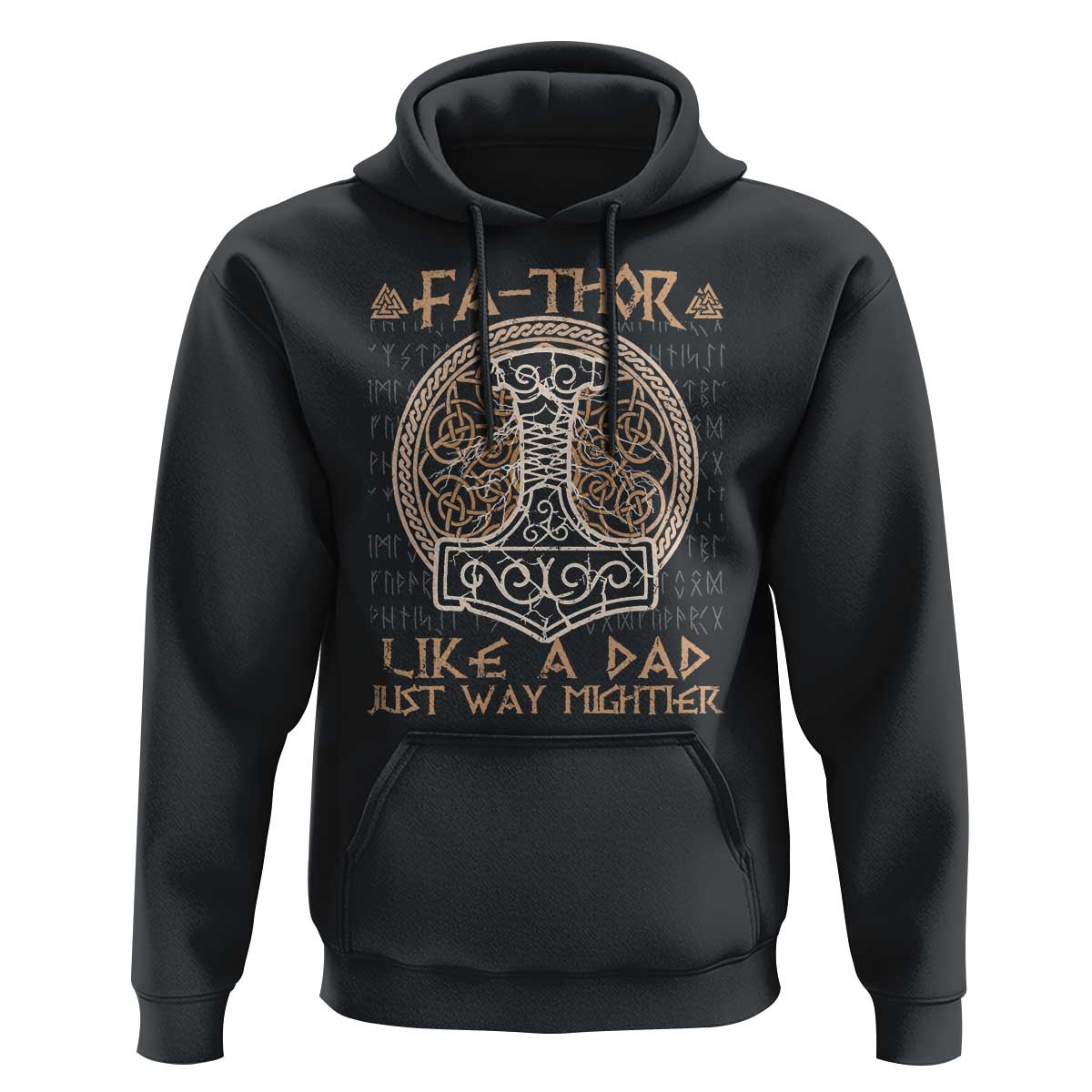 Funny Viking Dad Hoodie Fathor Like A Dad Just Way Mightier