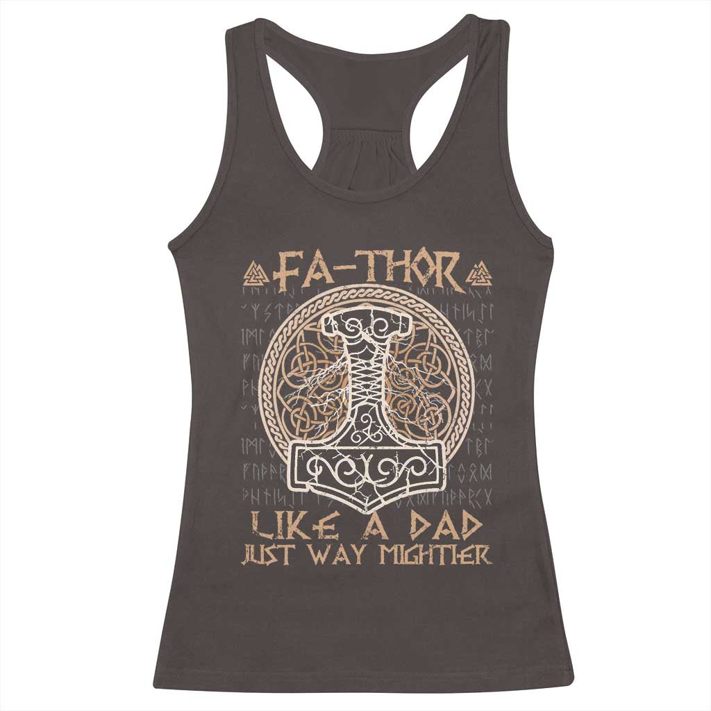 Funny Viking Dad Racerback Tank Top Fathor Like A Dad Just Way Mightier