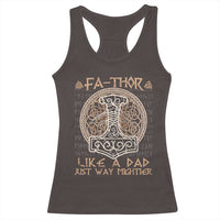 Funny Viking Dad Racerback Tank Top Fathor Like A Dad Just Way Mightier