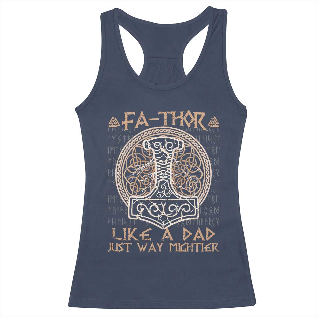 Funny Viking Dad Racerback Tank Top Fathor Like A Dad Just Way Mightier
