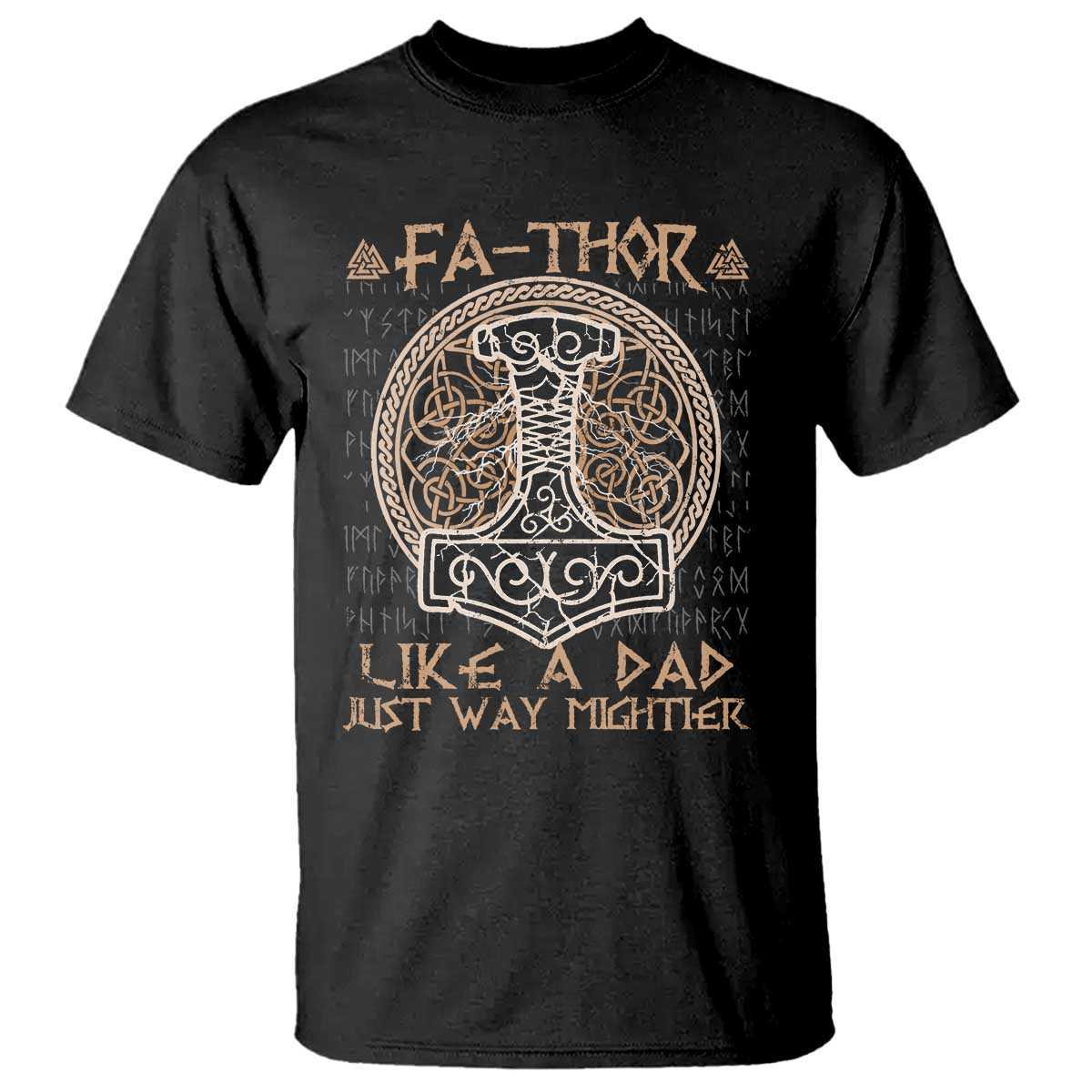 Funny Viking Dad T Shirt Fathor Like A Dad Just Way Mightier