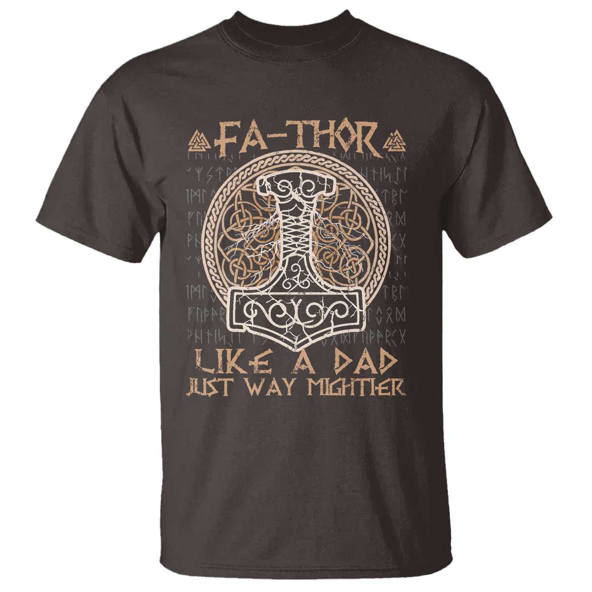 Funny Viking Dad T Shirt Fathor Like A Dad Just Way Mightier