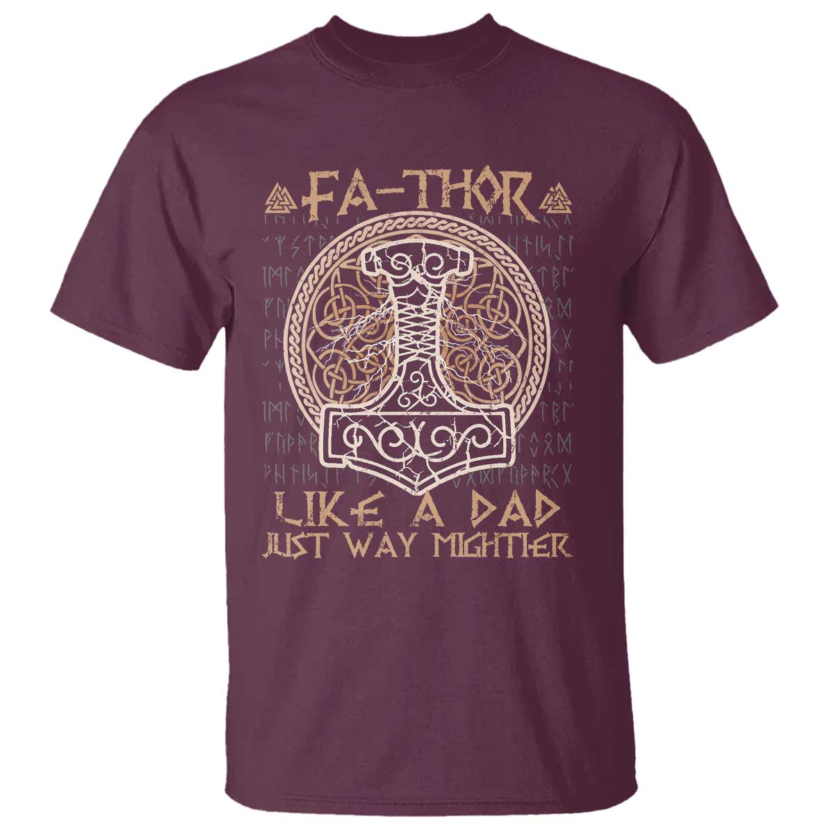 Funny Viking Dad T Shirt Fathor Like A Dad Just Way Mightier