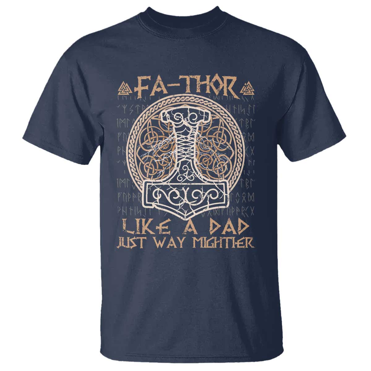 Funny Viking Dad T Shirt Fathor Like A Dad Just Way Mightier