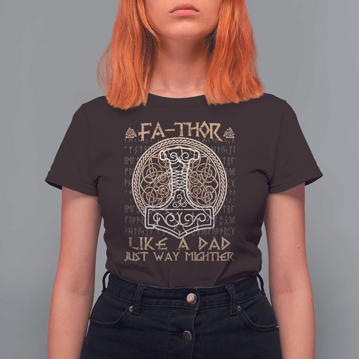 Funny Viking Dad T Shirt For Women Fathor Like A Dad Just Way Mightier