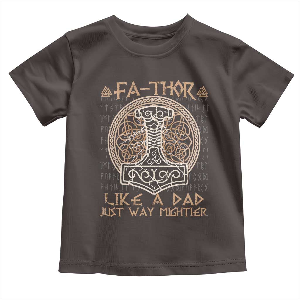 Funny Viking Dad Toddler T Shirt Fathor Like A Dad Just Way Mightier