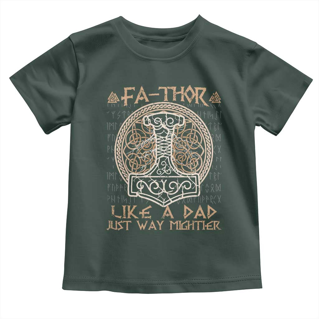 Funny Viking Dad Toddler T Shirt Fathor Like A Dad Just Way Mightier