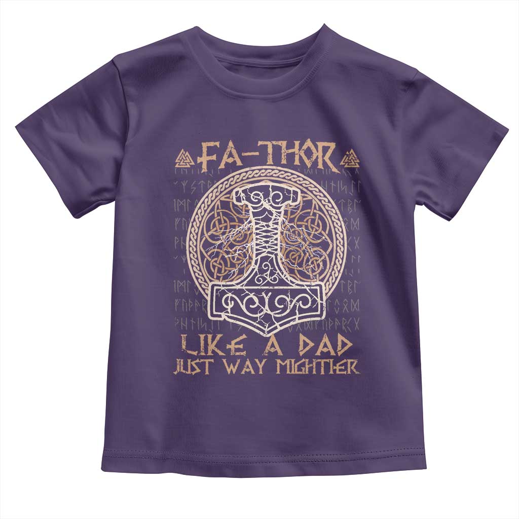 Funny Viking Dad Toddler T Shirt Fathor Like A Dad Just Way Mightier