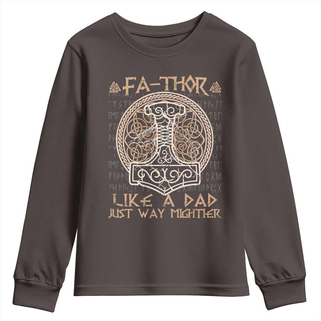 Funny Viking Dad Youth Sweatshirt Fathor Like A Dad Just Way Mightier