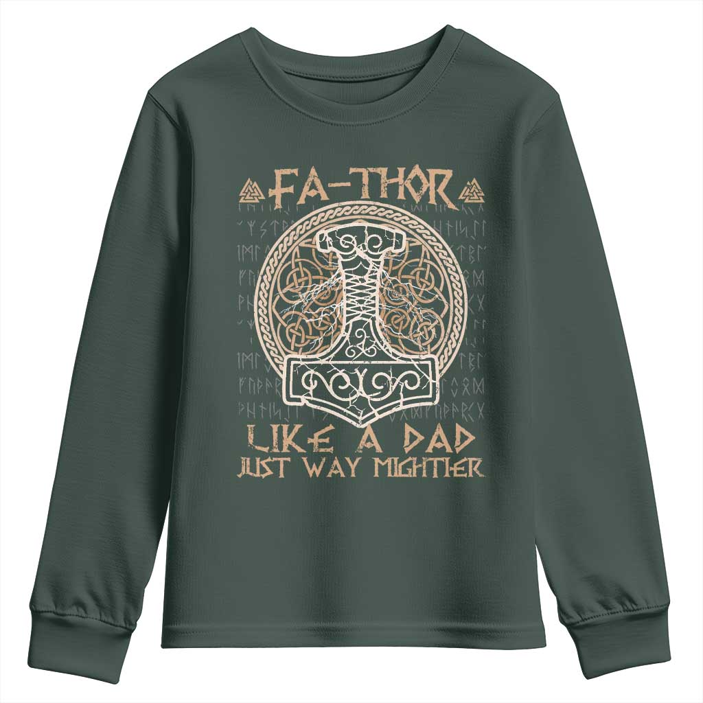 Funny Viking Dad Youth Sweatshirt Fathor Like A Dad Just Way Mightier