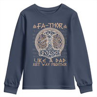 Funny Viking Dad Youth Sweatshirt Fathor Like A Dad Just Way Mightier
