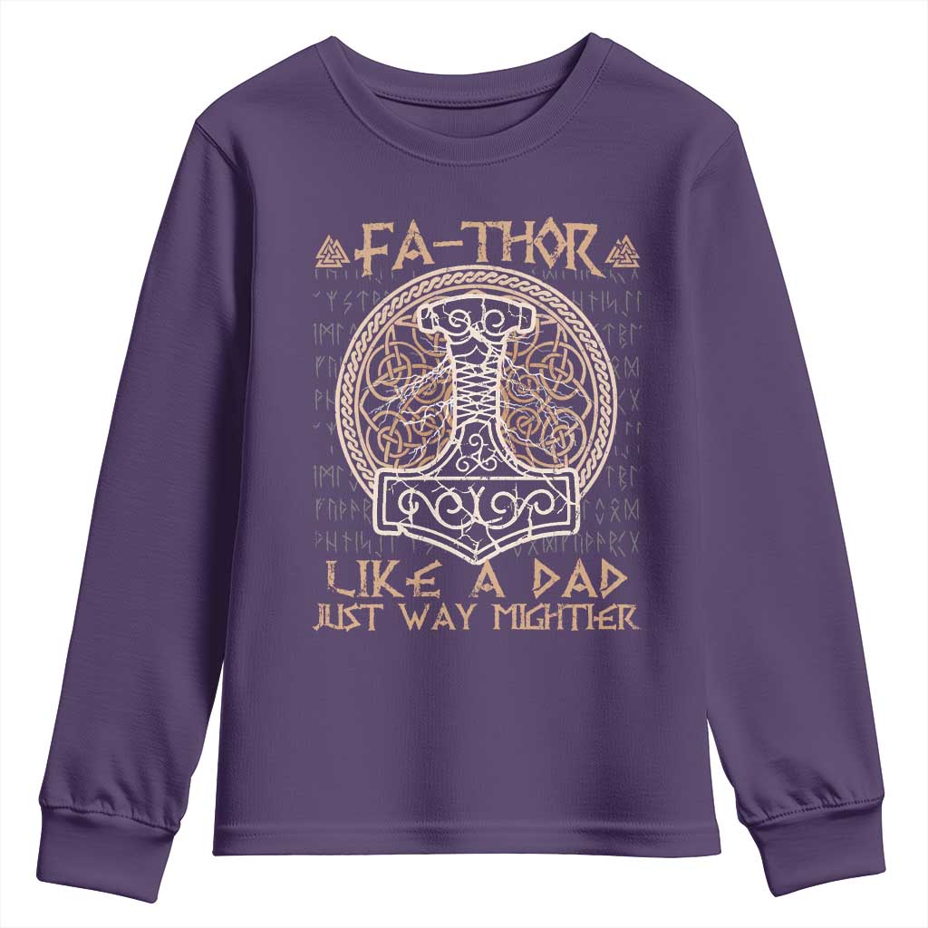 Funny Viking Dad Youth Sweatshirt Fathor Like A Dad Just Way Mightier
