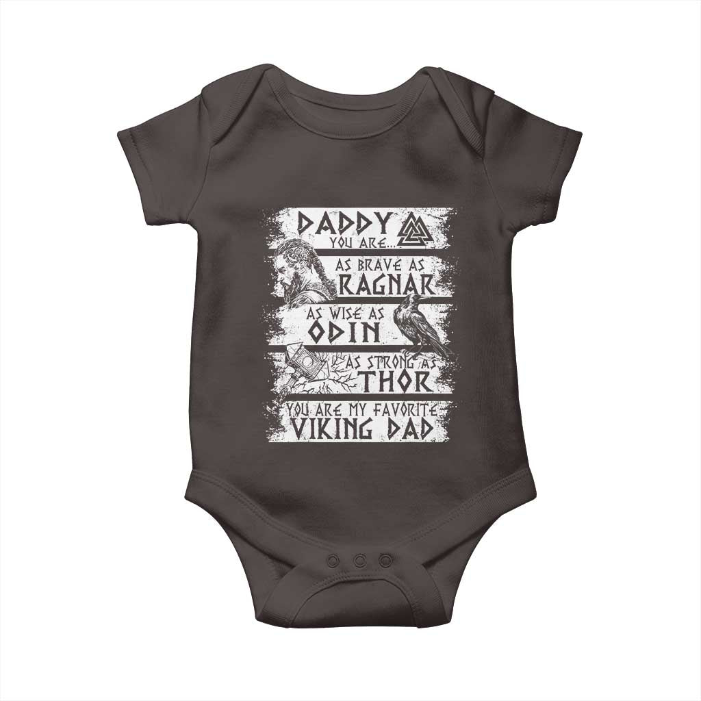 Viking Dad Baby Onesie As Brave As Ragnar As Wise As Odin As Strong As Thor