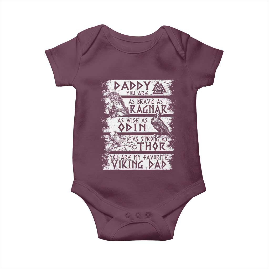 Viking Dad Baby Onesie As Brave As Ragnar As Wise As Odin As Strong As Thor