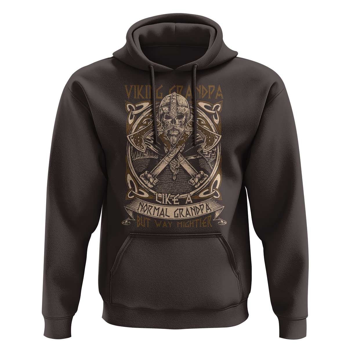 Viking Grandpa Hoodie Like A Normal Grandpa But Way Mightier