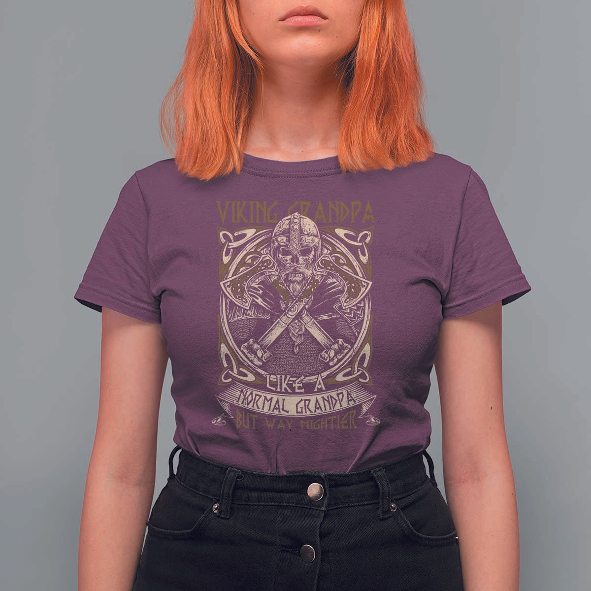 Viking Grandpa T Shirt For Women Like A Normal Grandpa But Way Mightier