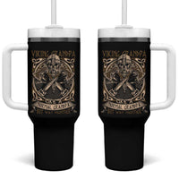Viking Grandpa Tumbler With Handle Like A Normal Grandpa But Way Mightier