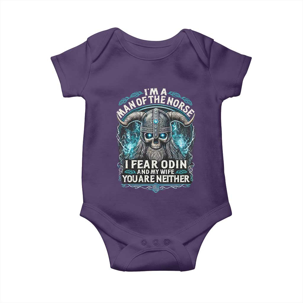 Viking Baby Onesie I Am A Man Of The Norse I Fear Odin And My Wife