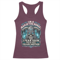 Viking Racerback Tank Top I Am A Man Of The Norse I Fear Odin And My Wife