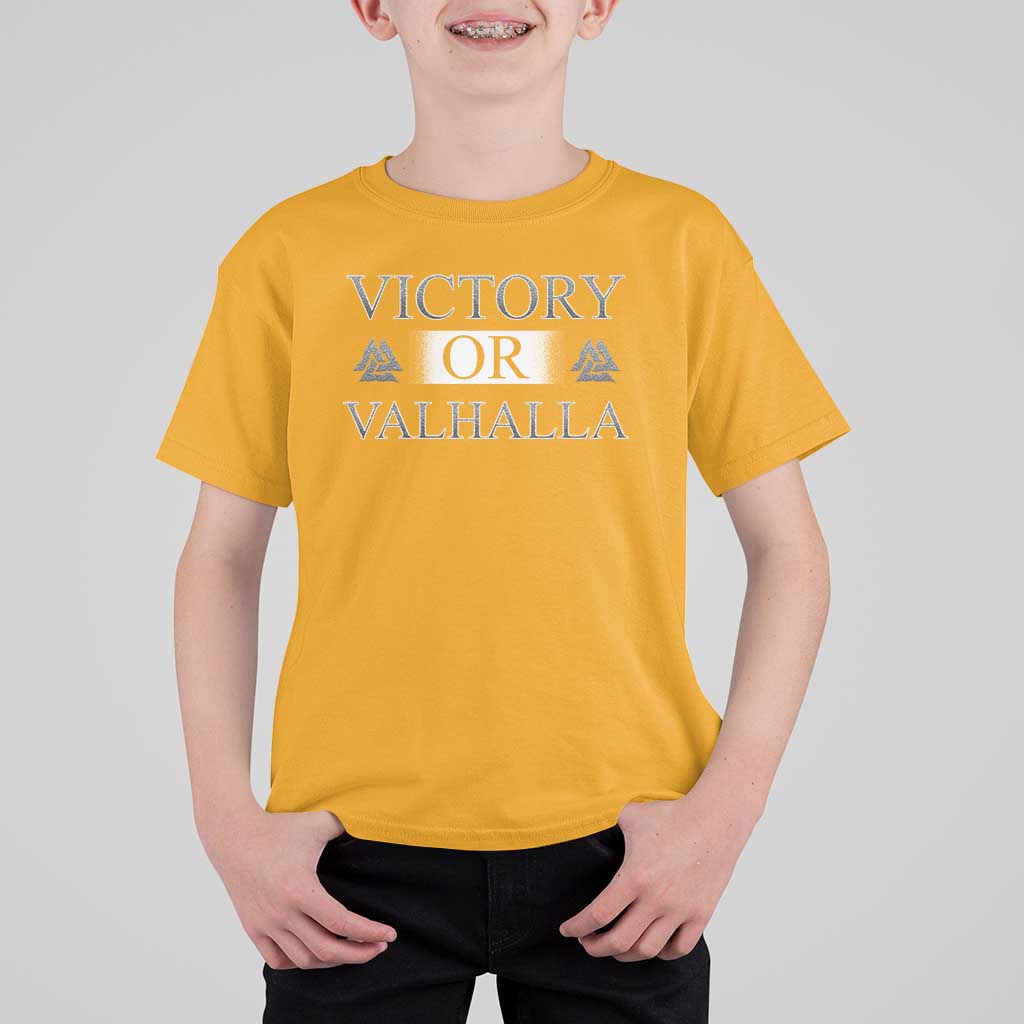 Viking T Shirt For Kid Victory Or Valhalla Norse Mythology