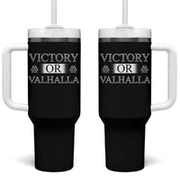Viking Tumbler With Handle Victory Or Valhalla Norse Mythology