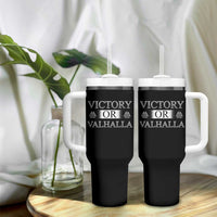 Viking Tumbler With Handle Victory Or Valhalla Norse Mythology