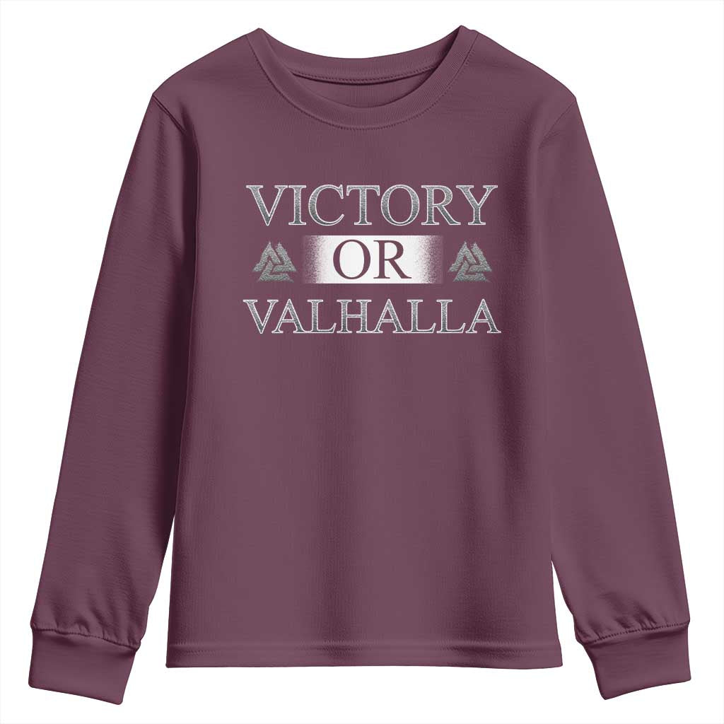 Viking Youth Sweatshirt Victory Or Valhalla Norse Mythology