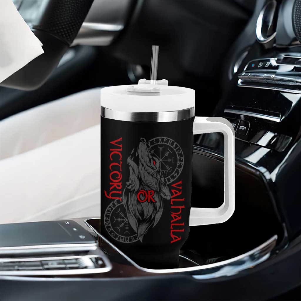 Viking Victory Or Valhalla Tumbler With Handle Norse Mythology