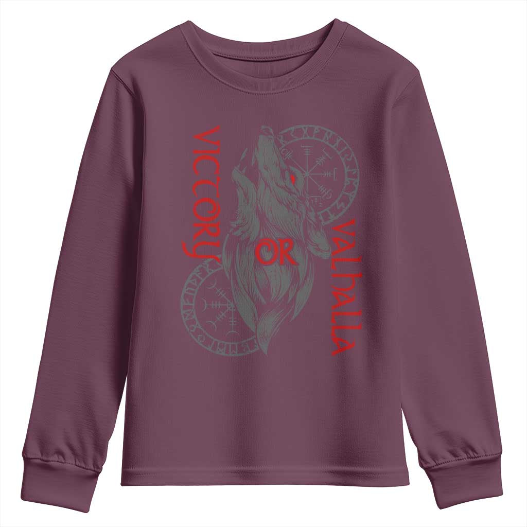 Viking Victory Or Valhalla Youth Sweatshirt Norse Mythology