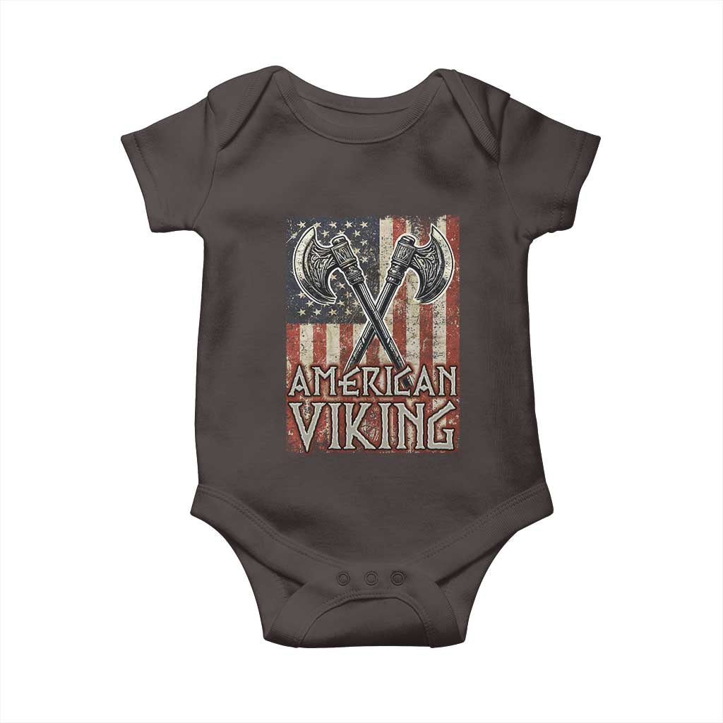 American Viking Baby Onesie American Flag Axe Norse Mythology