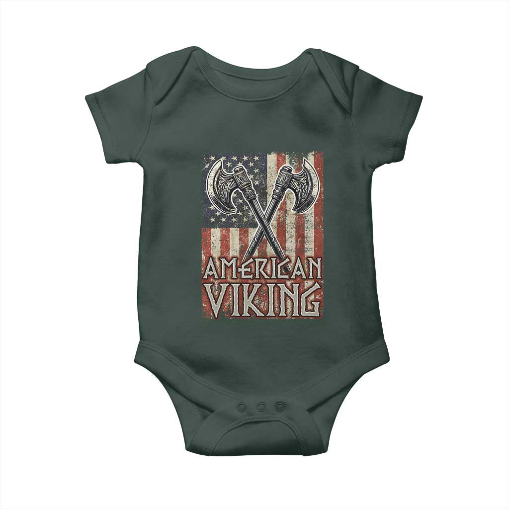 American Viking Baby Onesie American Flag Axe Norse Mythology