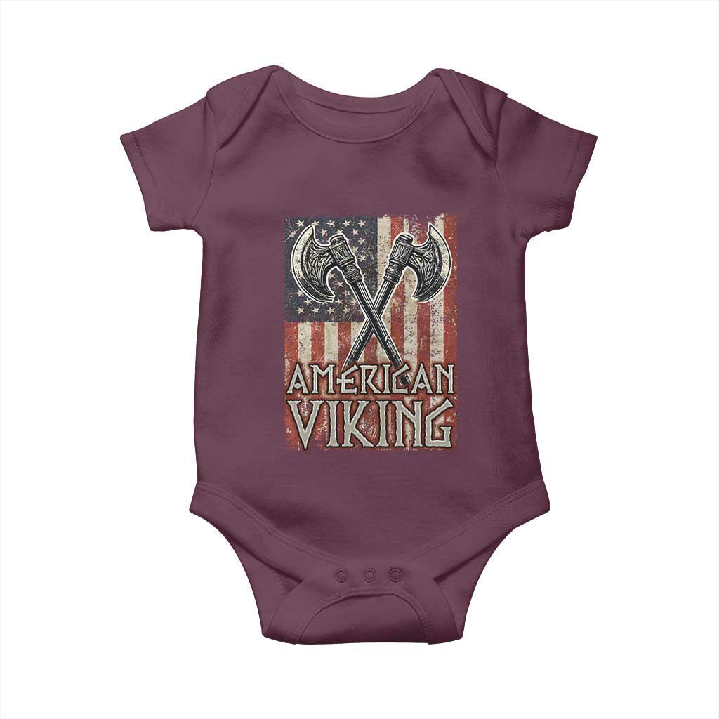 American Viking Baby Onesie American Flag Axe Norse Mythology
