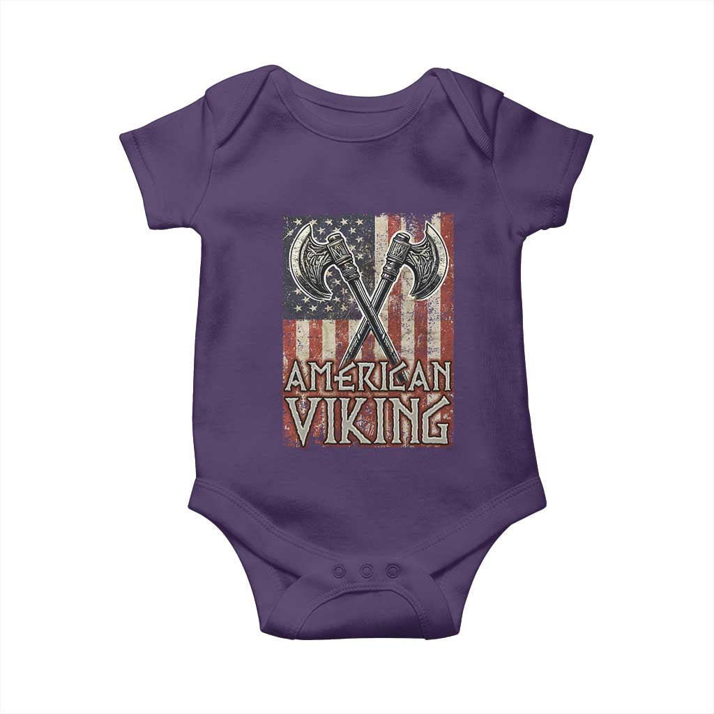 American Viking Baby Onesie American Flag Axe Norse Mythology