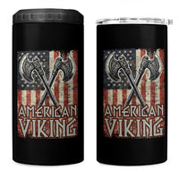 American Viking 4 in 1 Can Cooler Tumbler American Flag Axe Norse Mythology