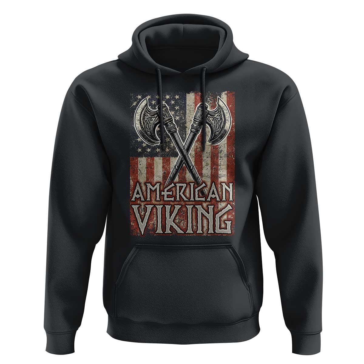 American Viking Hoodie American Flag Axe Norse Mythology