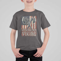 American Viking T Shirt For Kid American Flag Axe Norse Mythology