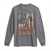 American Viking Long Sleeve Shirt American Flag Axe Norse Mythology