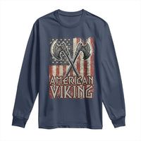 American Viking Long Sleeve Shirt American Flag Axe Norse Mythology