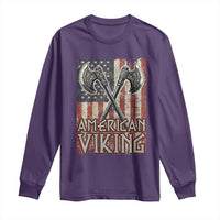 American Viking Long Sleeve Shirt American Flag Axe Norse Mythology