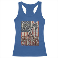 American Viking Racerback Tank Top American Flag Axe Norse Mythology
