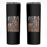 American Viking Skinny Tumbler American Flag Axe Norse Mythology
