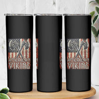 American Viking Skinny Tumbler American Flag Axe Norse Mythology