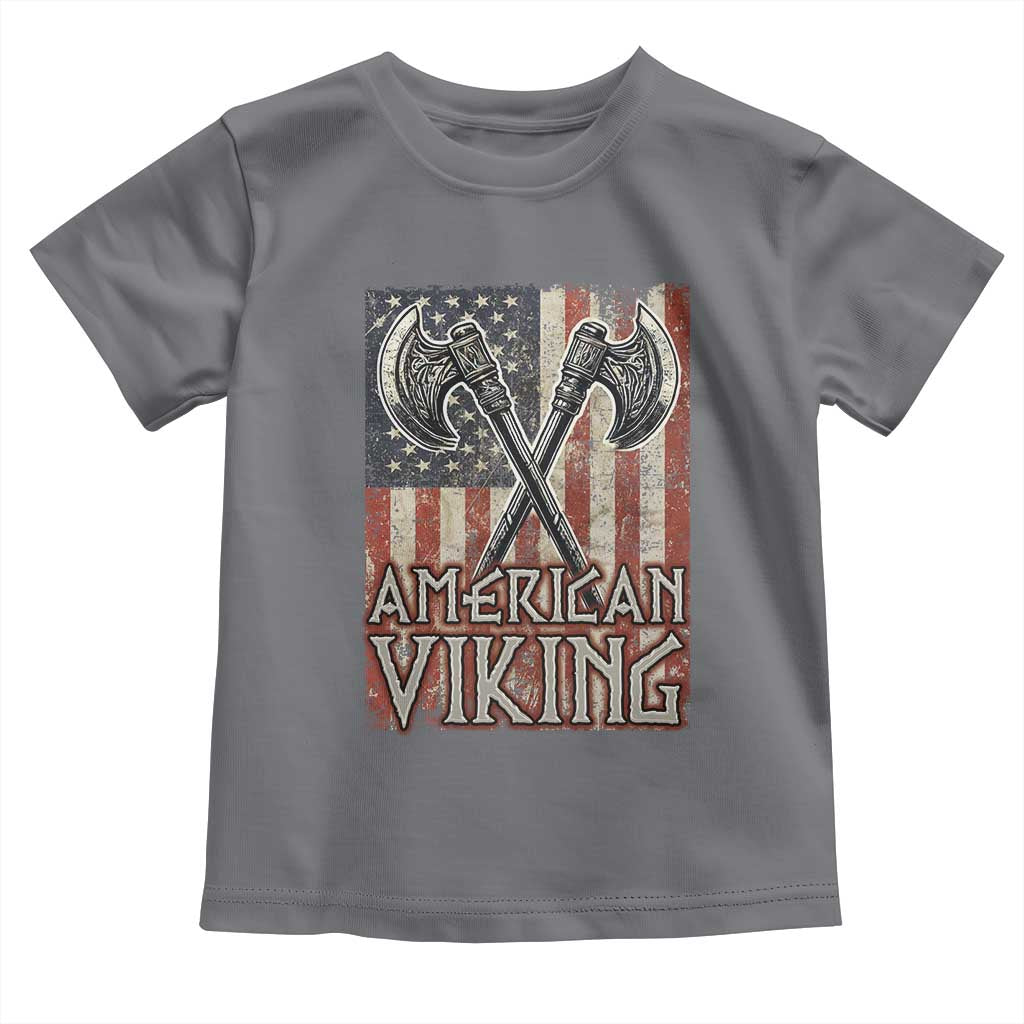 American Viking Toddler T Shirt American Flag Axe Norse Mythology