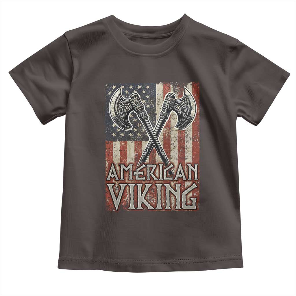 American Viking Toddler T Shirt American Flag Axe Norse Mythology