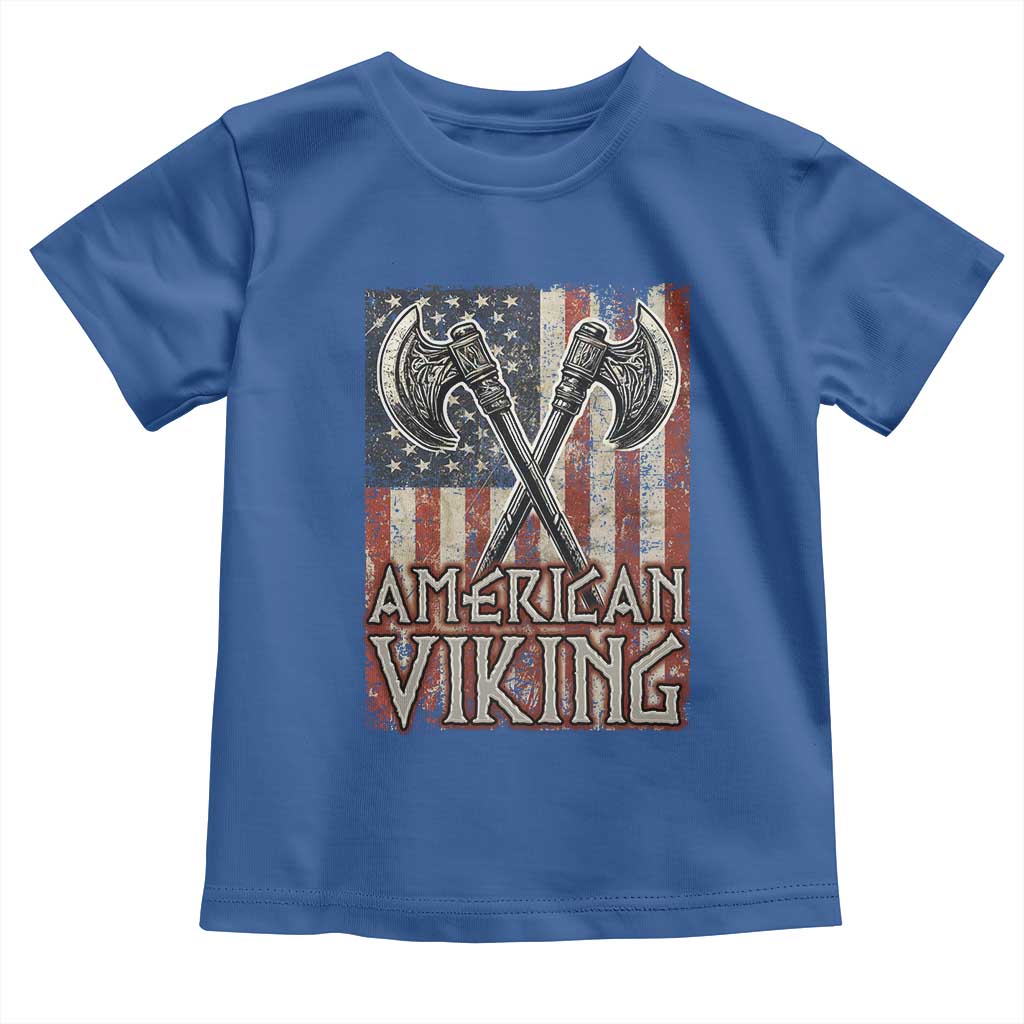 American Viking Toddler T Shirt American Flag Axe Norse Mythology