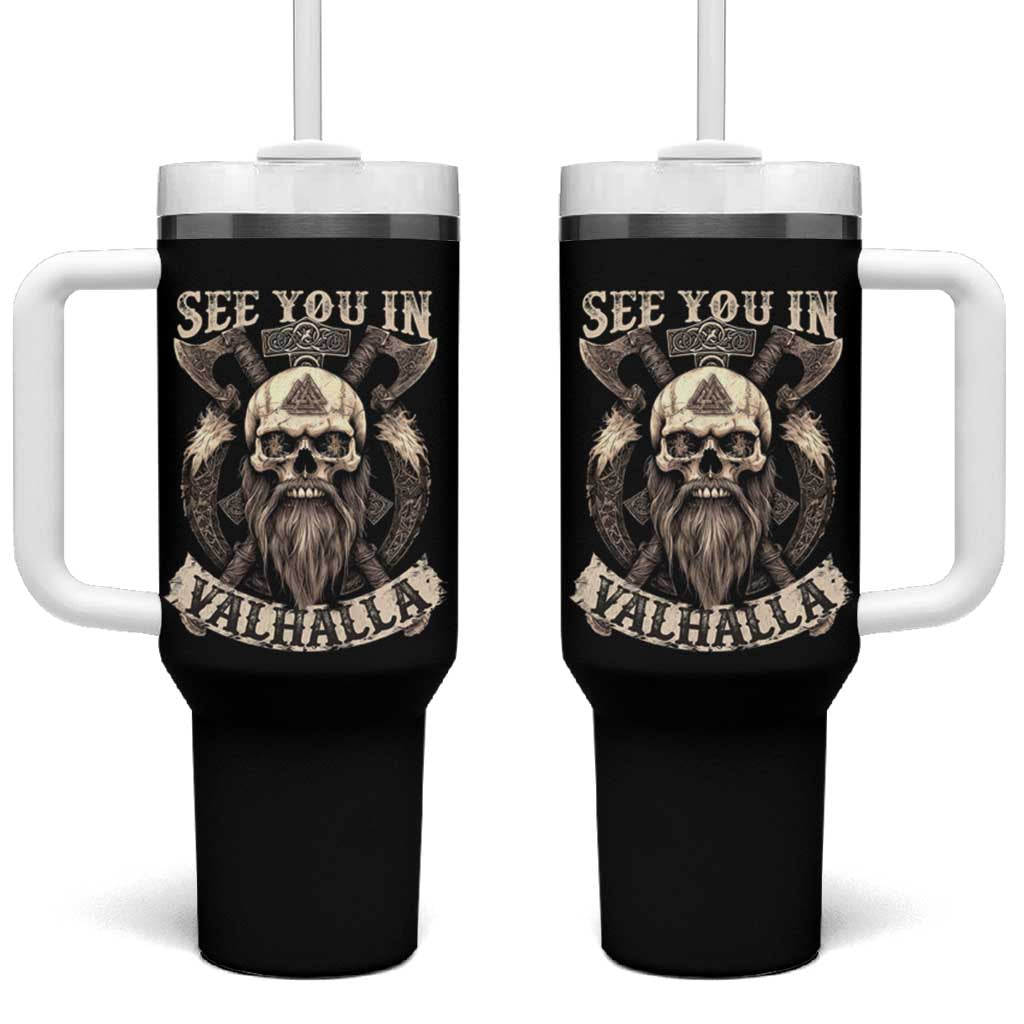 Viking Tumbler With Handle See You In Valhalla