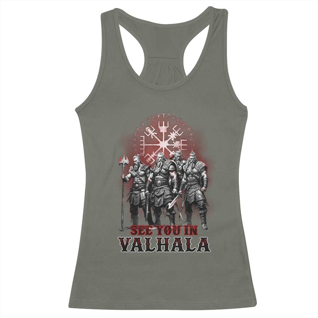 Viking Warrior Racerback Tank Top See You In Valhalla