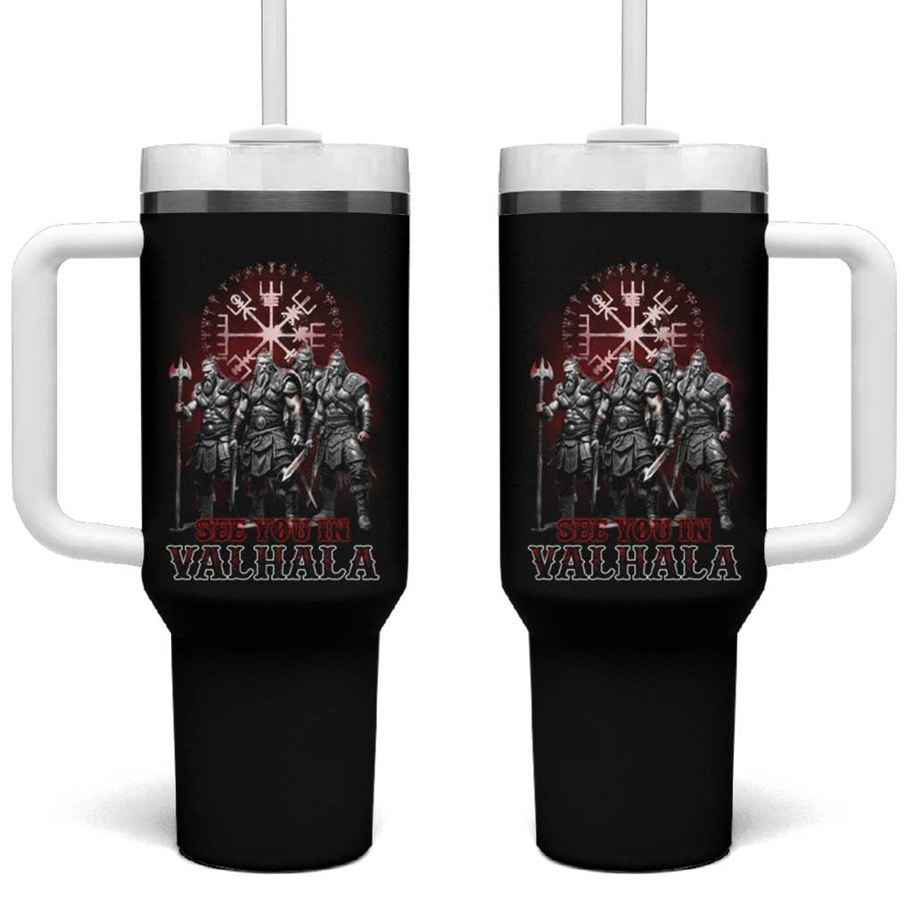 Viking Warrior Tumbler With Handle See You In Valhalla